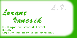 lorant vancsik business card